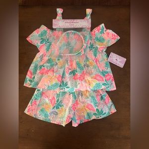 Girl’s XS (4) Tommy Bahama 3 piece with matching headband